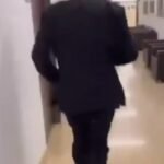 Netanyahu runs (calmly) toward his bunker in case just in case a bomb gets too close.