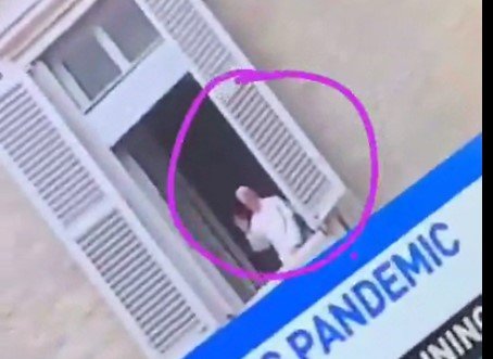 Pope waves from window during “pandemic” – and disappears as he walks away?