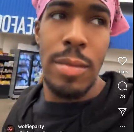 Diverse fellow poisons food at grocery store (video).
