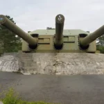 German Triple-Barreled Naval Turret During WW2 (Austrått Fort in Norway)